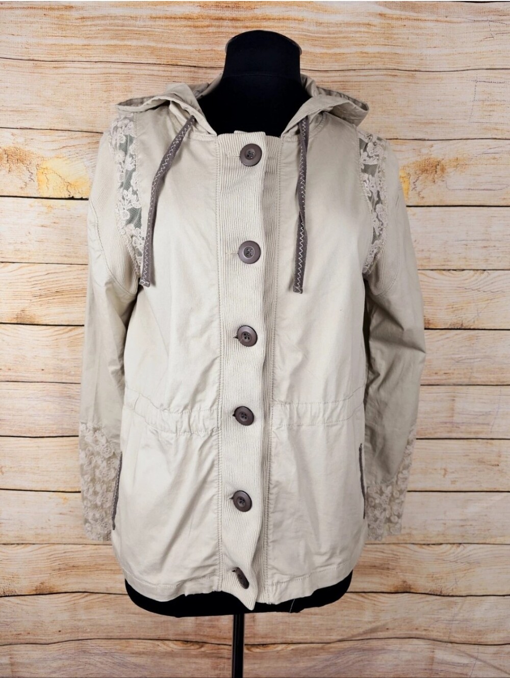 Daytrip Lightweight Hooded Cotton Blend Jacket Size Large